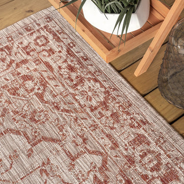 Rozetta Boho Medallion Textured Weave Indoor/outdoor Area Rug